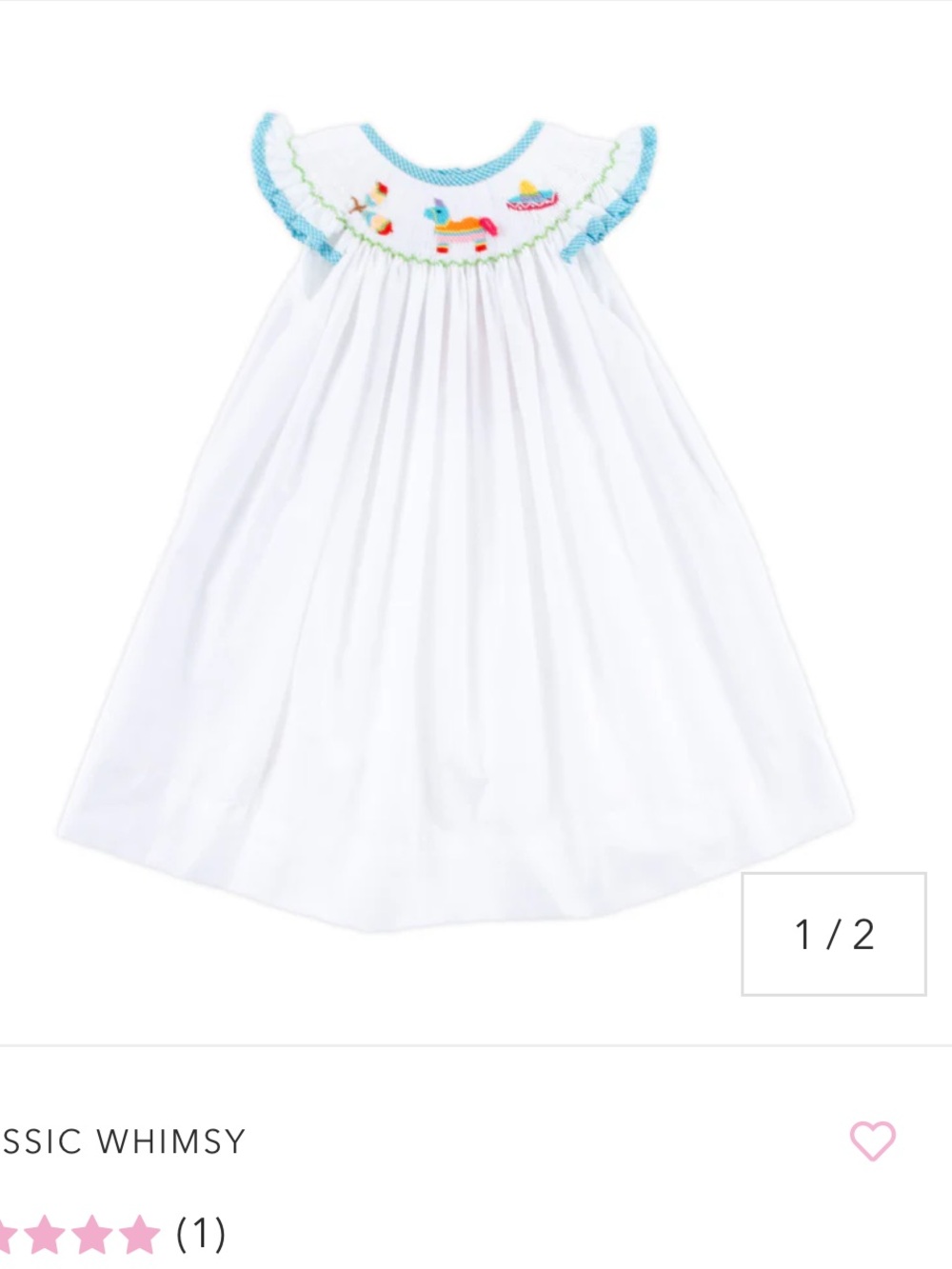Classic Whimsy Time To Fiesta Smocked White Dress